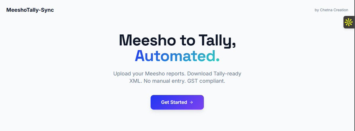 JustDivyanshu01's tweet image. Just Complete my Project : 
Meesho to Tally Sales Import : meeshotally-sync.lovable.app

It help sellers to import their meesho sales in two simple clicks. 
Saves 2+ Hours of Data Entry and Reconcilation

#Tryitout