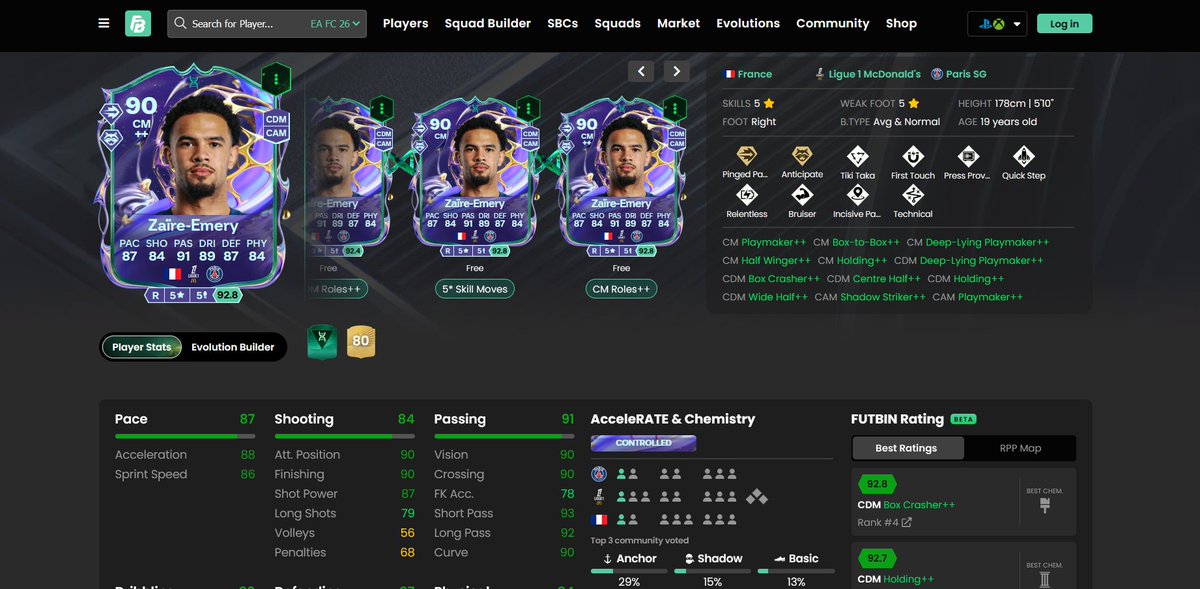 EVO CON 5 Y 5 !! CARTA TOTALMENTE ROTA, CADENA EN EL LINK DE FUTBIN 🔥🔥
futbin.com/26/player/1085…