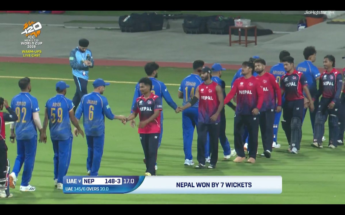 A STRONG STATEMENT BY NEPAL 😍

- Nepal defeated UAE in the T20 World Cup Warm-up match.