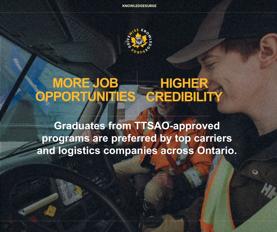 SurgeKnowledge's tweet photo. Thinking about a trucking career in Ontario?

At KnowledgeSurge, we’re proud to be TTSAO-approved giving you the credibility and confidence to succeed.

Start your journey today: https://t.co/2tgRvUXdFv

 #TruckDrivingSchool  #TTSAO https://t.co/taNF5Ls6u9