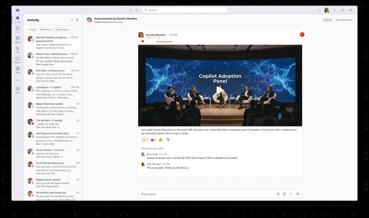 WBuzzer's tweet image. winbuzzer.com/2026/02/03/mic…

Microsoft Integrates Viva Engage Communities Into Teams Chat

#MicrosoftTeams #VivaEngage #Microsoft #MicrosoftViva #Microsoft365