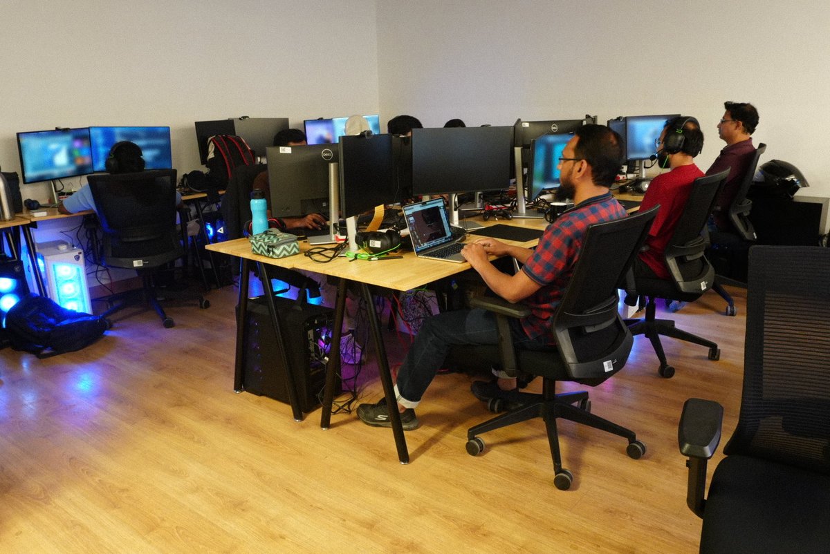 TaraGamingLtd's tweet photo. This space once had just 2 people, a couple of chairs, and big โletโs make gamesโ energy.
Fast forward to today: dozens of people, ideas taking shape on screen, and even more passion.
Safe to sayโฆ weโve levelled up. ๐ฎ
#TaraGaming #PuneStudio #GameDevIndia #MadeInIndia #TheAgeofBhaarat
