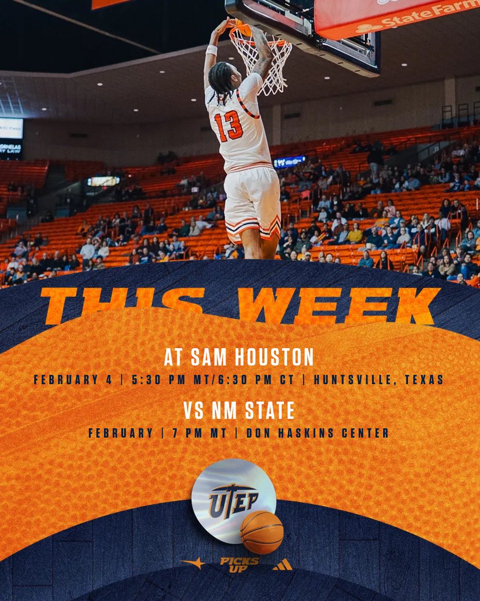 𝗧𝘄𝗼 𝗯𝗶𝗴 𝗼𝗽𝗽𝗼𝗿𝘁𝘂𝗻𝗶𝘁𝗶𝗲𝘀 𝘁𝗵𝗶𝘀 𝘄𝗲𝗲𝗸

🔷 Buy a ticket for Saturday’s showdown in the “Battle of I-10” vs. the Aggies &amp; get in free for <a href="/UTEPWBB/">UTEP Women’s Basketball</a> vs. Sam Houston at 2 pm Saturday 

#PicksUp