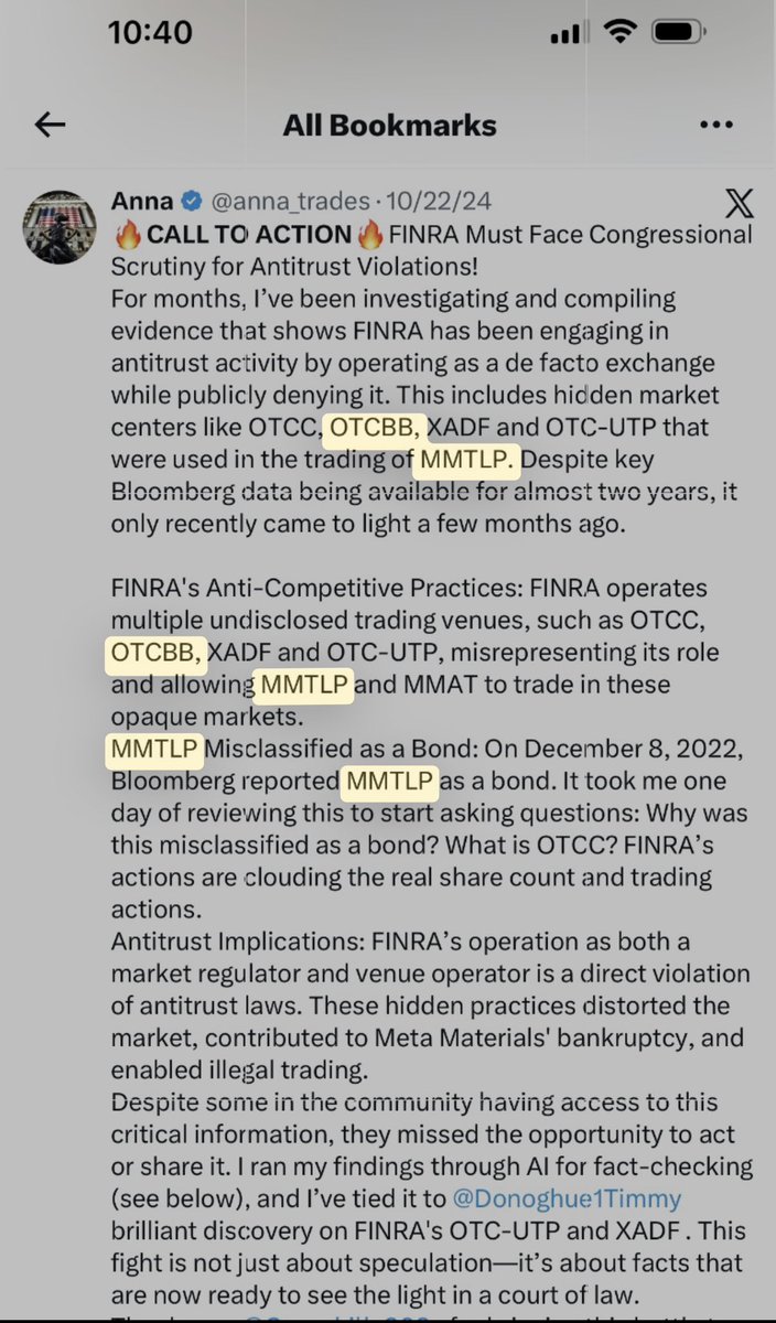 anna_trades's tweet photo. CONFIRMED IN THE EPSTEIN FILES: What I’ve been documenting for 2 YEARS is now explicitly backed up in the record. The SEC effectively outsourced the ENTIRE OTC market to FINRA — including control of OTC share-volume data (OTCBB).

This is EXACTLY how $MMAT and $MMTLP were misclassified, manipulated, and traded in opaque venues with no real oversight.

Not hindsight. Not theory. Now confirmed.

FINRA is the largest dark-pool operation on the globe.

#FINRAExposed #MMTLP #MMAT #OTC #MarketStructure #CongressActNow @kshaughnessy2 @annvandersteel @denniskneale @TheRobbCarter @palikaras @GenFlynn $FNGR $GTII $GME $DJT $AMC #whistleblower