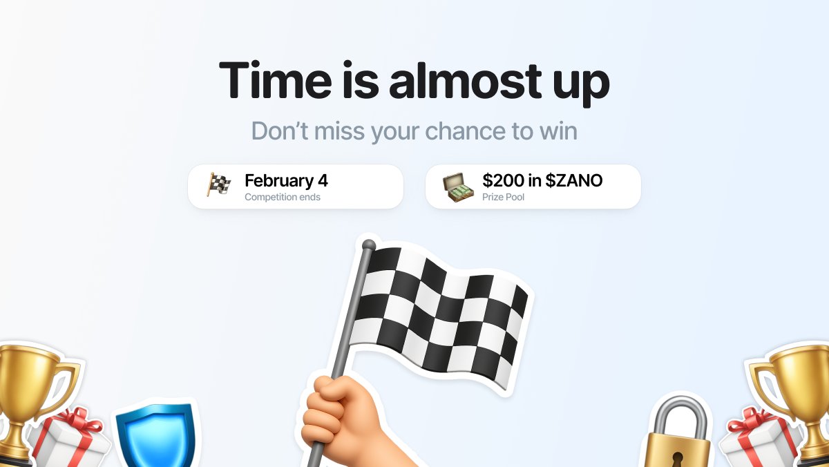 ⏰ 24 HOURS LEFT!

🔐 Privacy gang, assemble 💪It’s giveaway time, and we joined forces with <a href="/cakewallet/">Cake Wallet</a> 🤝 <a href="/zano_project/">Zano</a>
💸 4 winners 💸 50 USDT each 💸 Paid in $ZANO
📅 Jan 28 – Feb 4

How to get in on it 👇
1⃣ Join this X Community  x.com/i/communities/…
2⃣ Follow