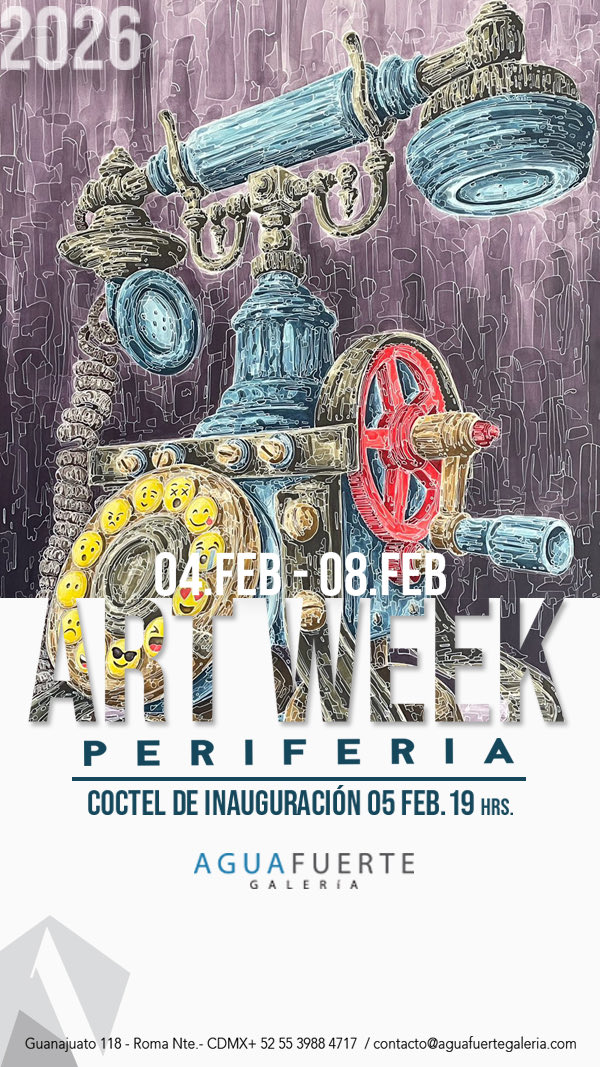 AguafuerteG's tweet photo. Aguafuerte Galería presenta las obras más polémicas, radicales y políticamente urgentes de Art Week CDMX 2026: se podrán ver pinturas,

45 obras forman parte de la exposición “Periferia”, del 4 al 8 de febrero de 2026 dentro del Art Week.

#artweek2026
#Aguafuertegaleria https://t.co/pMs2mlaXFA