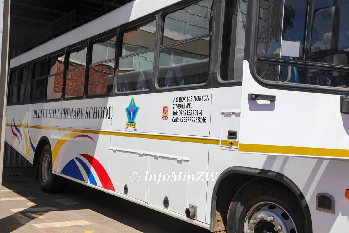 This afternoon Acting President Colonel (Rtd) Dr K.C.D. Mohadi officially handed over three buses to Dudley Hall Primary School, Landa John Nkomo High School and Highlanders Football Club a generous donation by local businessman Wicknell Chivhayo. The gesture reflects a growing