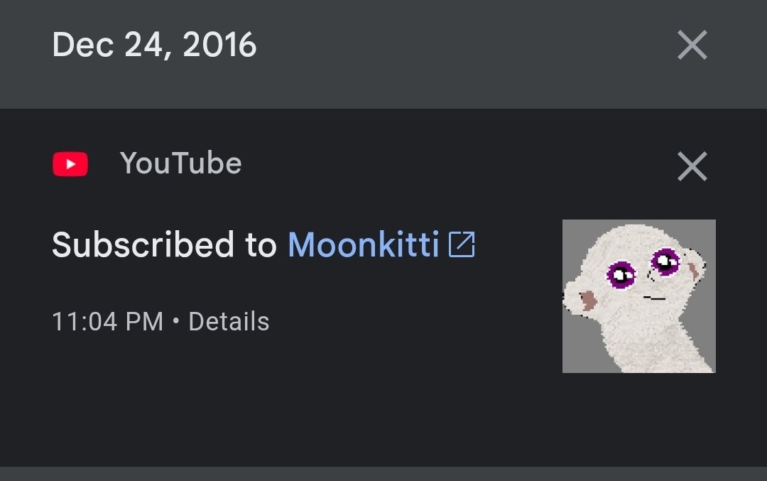 I found out how to see when you subscribed, I've been watching moonkitti for forever
