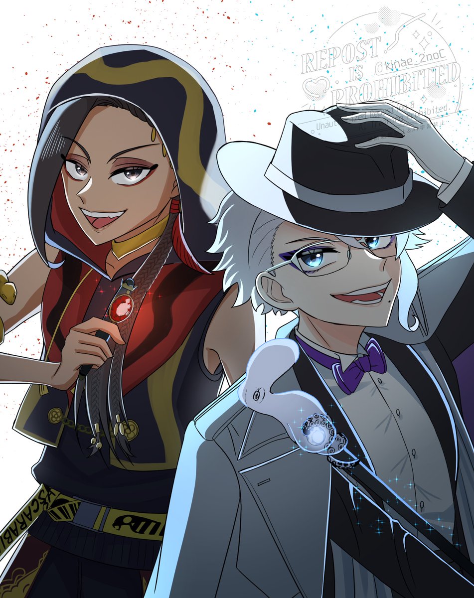 共闘する2C楽しみ🐙🐍
#2Cの日
#twstファンアート