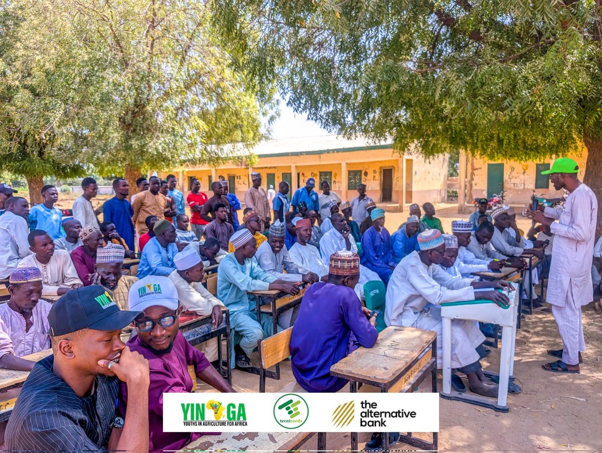 YINAGA_Africa's tweet photo. 93 young farmers men and women were trained on adopting improved seeds to boost productivity across the state

The launch also introduced ISOP (Improved Seeds Outgrower Program), with YINAGA and partners supplying inputs to 40 eligible farmers this dry season.
#YINAGA https://t.co/mNLbZ8IQCQ