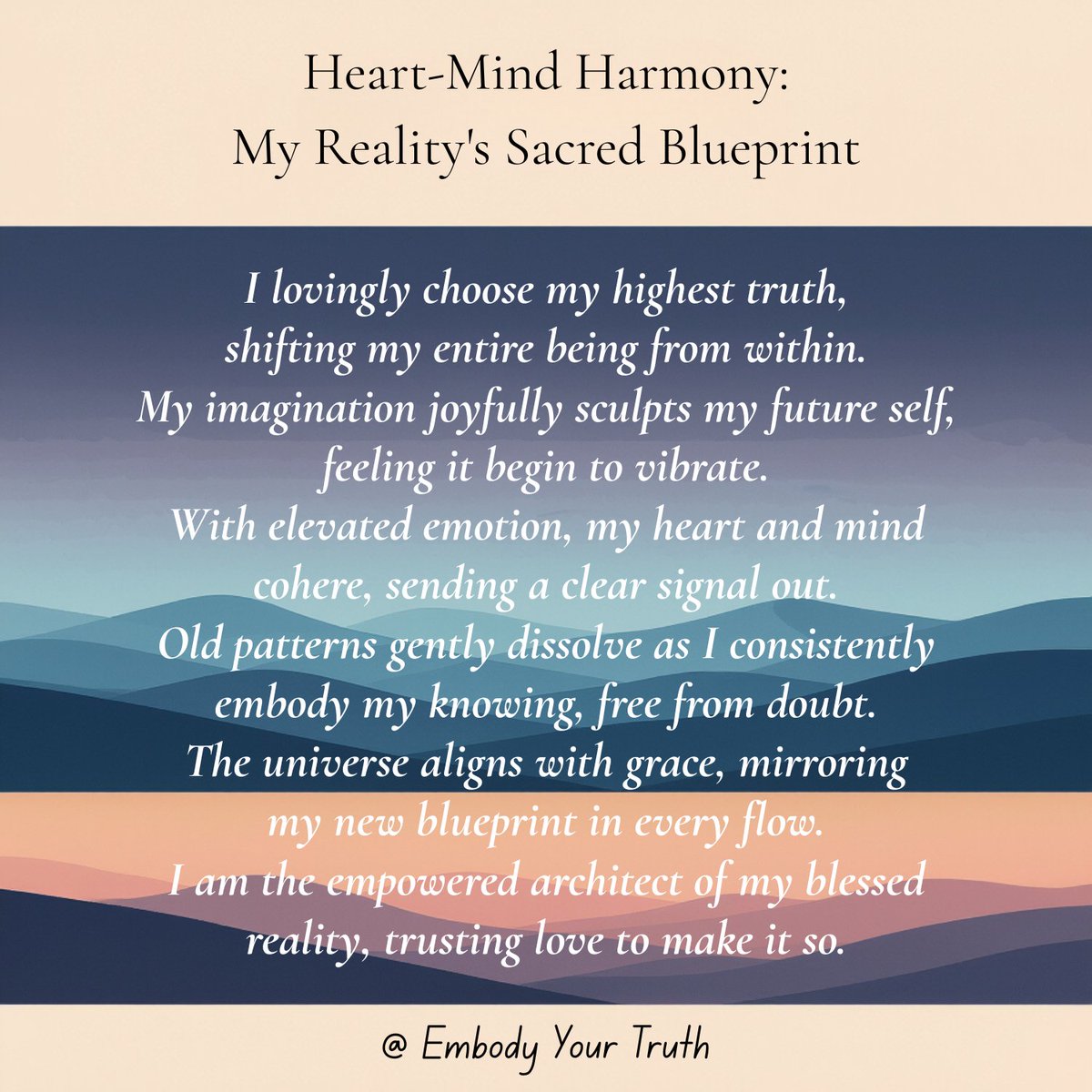 MichelBaise's tweet photo. ✨ Unlock your manifesting power! This mantra blends assumption with coherent energy to sculpt your reality from within. Shift your state, change your fate. Read, repeat, believe. 👇
#ConsciousCreation #Manifestation #HeartCoherence #AssumeIt #NewReality https://t.co/akG0Tcqx3F