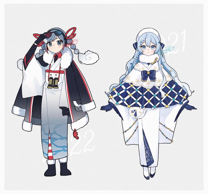つづき!冬っぽい感じになりました #雪ミク2022 #雪ミク2021
