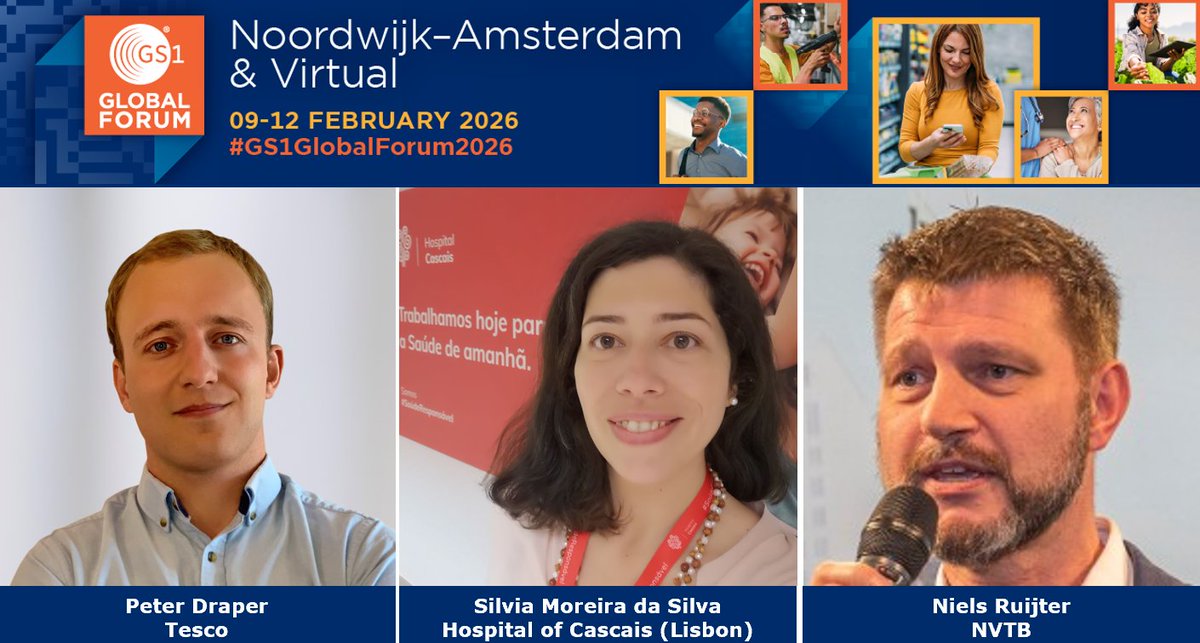 gs1's tweet image. Join us 9 Feb @ 13:00 CET at #GS1GlobalForum2026 for the Opening Plenary on #patient &amp;amp; #consumer safety.

Hear from @Tesco, Hospital de Cascais, and NVTB on how #GS1standards and #trusteddata strengthen #patientsafety and #consumertrust.

Attn GS1 MOs: 👉 forum.gs1.org