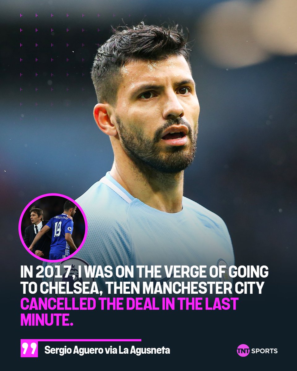footballontnt's tweet image. Sergio Aguero has revealed that he was on the verge of signing for Chelsea in 2017, but Manchester City cancelled the deal last minute 😳

Antonio Conte wanted him as Diego Costa was leaving, and the Blues ended up signing Morata instead 👀