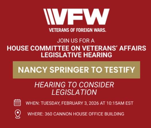 VFWHQ's tweet image. Happening soon: VFW National Legislative Service Acting Director Nancy Springer will testify before Congress on issues affecting veterans’ disability claims and appeals. 

veterans.house.gov/calendar/event…

#VFW #VFWAdvocacy #HonorTheContract #Veterans