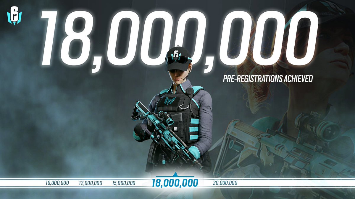 Rainbow6Mobile's tweet photo. 🚀 18M pre-registrations! You absolutely smashed it! 🎉

The #R6M Ash Magnum Blue skin is now unlocked for everyone, thanks for the incredible support!
The hype is real, and launch day is almost here.

🔥 One last milestone to hit, Operators! Pre-register now to join the fun! 💪 https://t.co/g8pezfTKwn