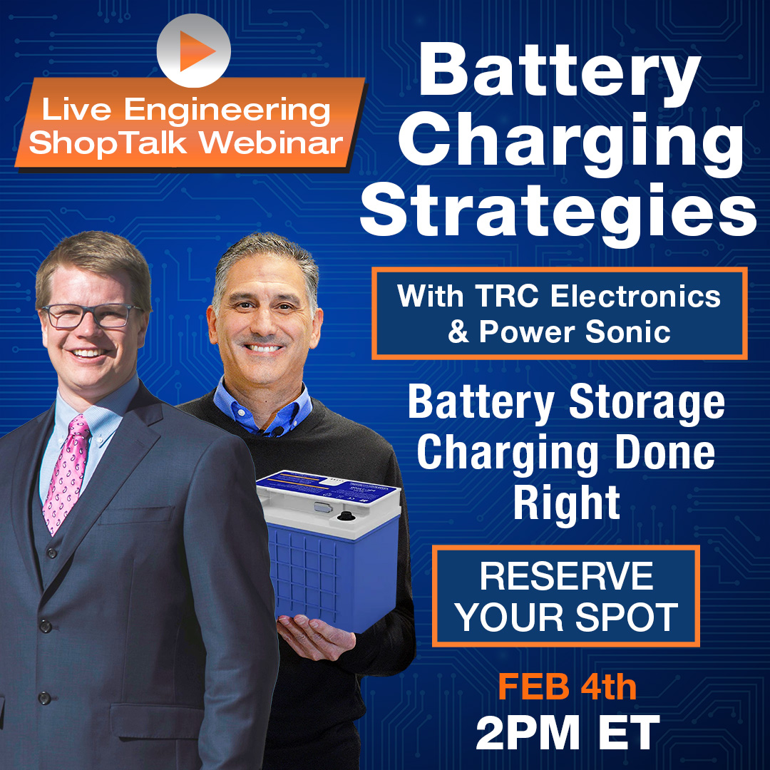 ⏰ Happening tomorrow!

Don’t miss our Engineering ShopTalk webinar focused on Battery Charging Strategies, an engineer-led discussion on how charging decisions impact battery reliability during storage.

Reserve your spot now: hubs.li/Q040zJZ_0