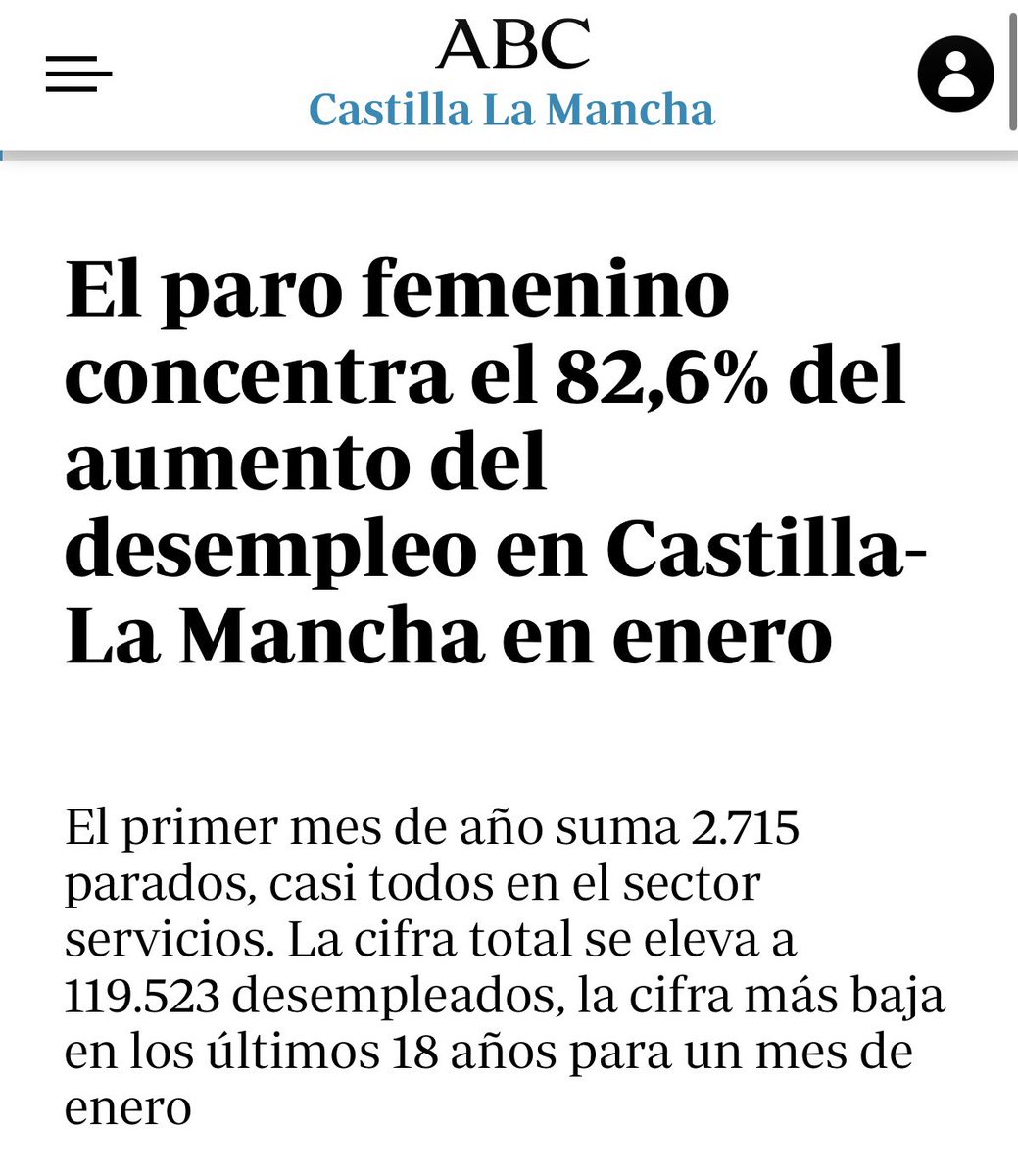 Castilla-La Mancha vuelve a liderar el paro femenino. Detrás de cada cifra hay mujeres sin oportunidades, con contratos precarios o directamente fuera del mercado laboral.
Son necesarias más políticas eficaces que permitan trabajar y prosperar.
<a href="/pfrancoCLM/">Patricia Franco</a> <a href="/garciapage/">Emiliano García-Page</a> 🥀