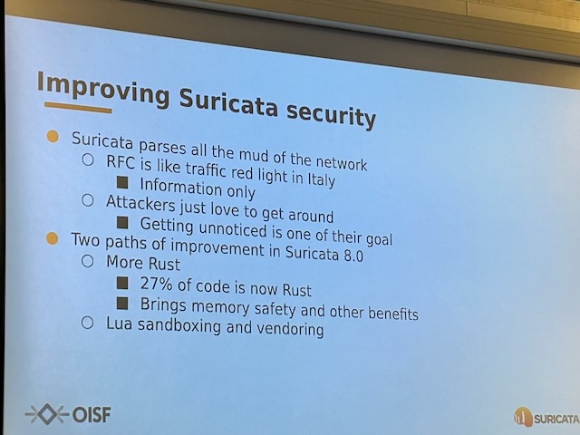 During <a href="/fosdem/">FOSDEM @fosdem@fosstodon.org</a>  if <a href="/OISFoundation/">OISF</a>  allows poor people to present such a slide then it is better to stop using <a href="/Suricata_IDS/">Suricata IDS/IPS</a>