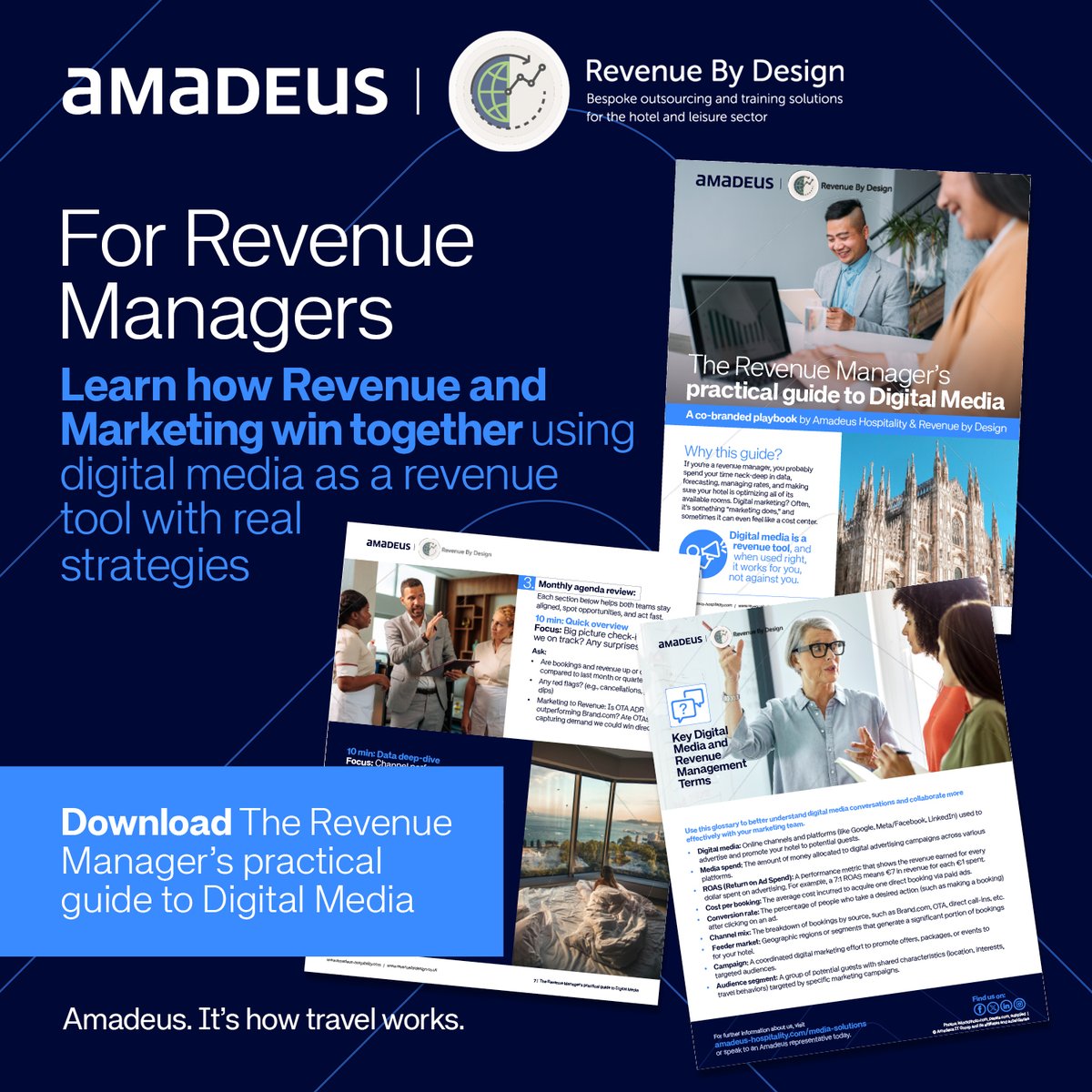 amadeushosp's tweet photo. 🌍 Last week, our teams in London, Milan, and Stockholm took the stage at the Global Revenue Forum to introduce The Revenue Manager’s Practical Guide to Digital Media – a new playbook created in partnership with Revenue by Design. 
 
We were incredibly proud to share this work! https://t.co/BxgL5vpVjW