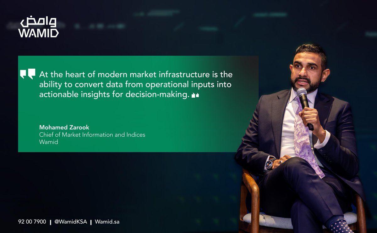 WamidKSA's tweet photo. During #CMFSelect – #NewYork 2026, Mohamed Zarook, Chief of Market Information and Indices at #Wamid, joined a panel that highlighted the role of data and analytics in shaping investor strategies and building portfolios. https://t.co/LHZV15pruS