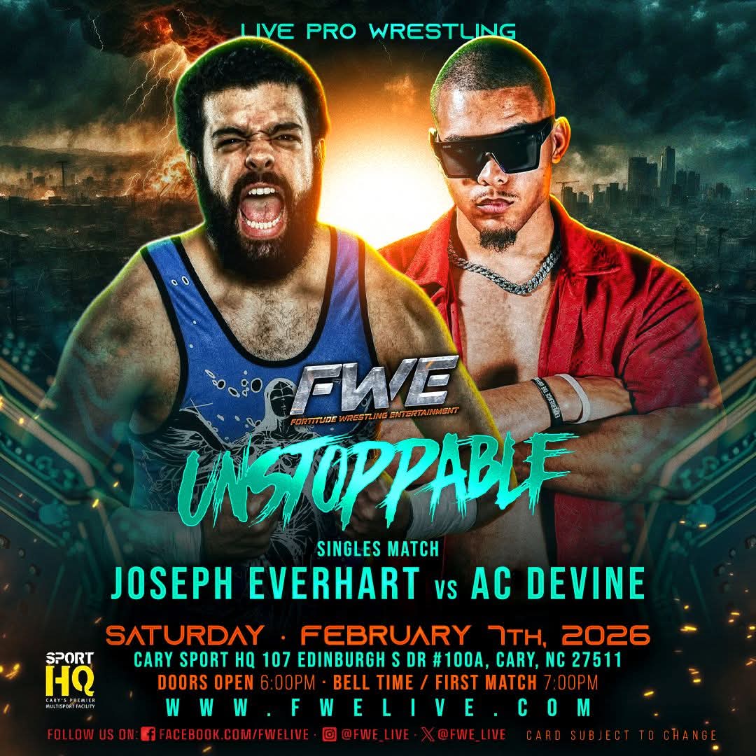 thisdemonref's tweet photo. @Pro_Everhart returns to FWE Feb 7 to take on @ACDevine2 in what will be a hard hitting and possible match of the night. https://t.co/vCjb4d29zT