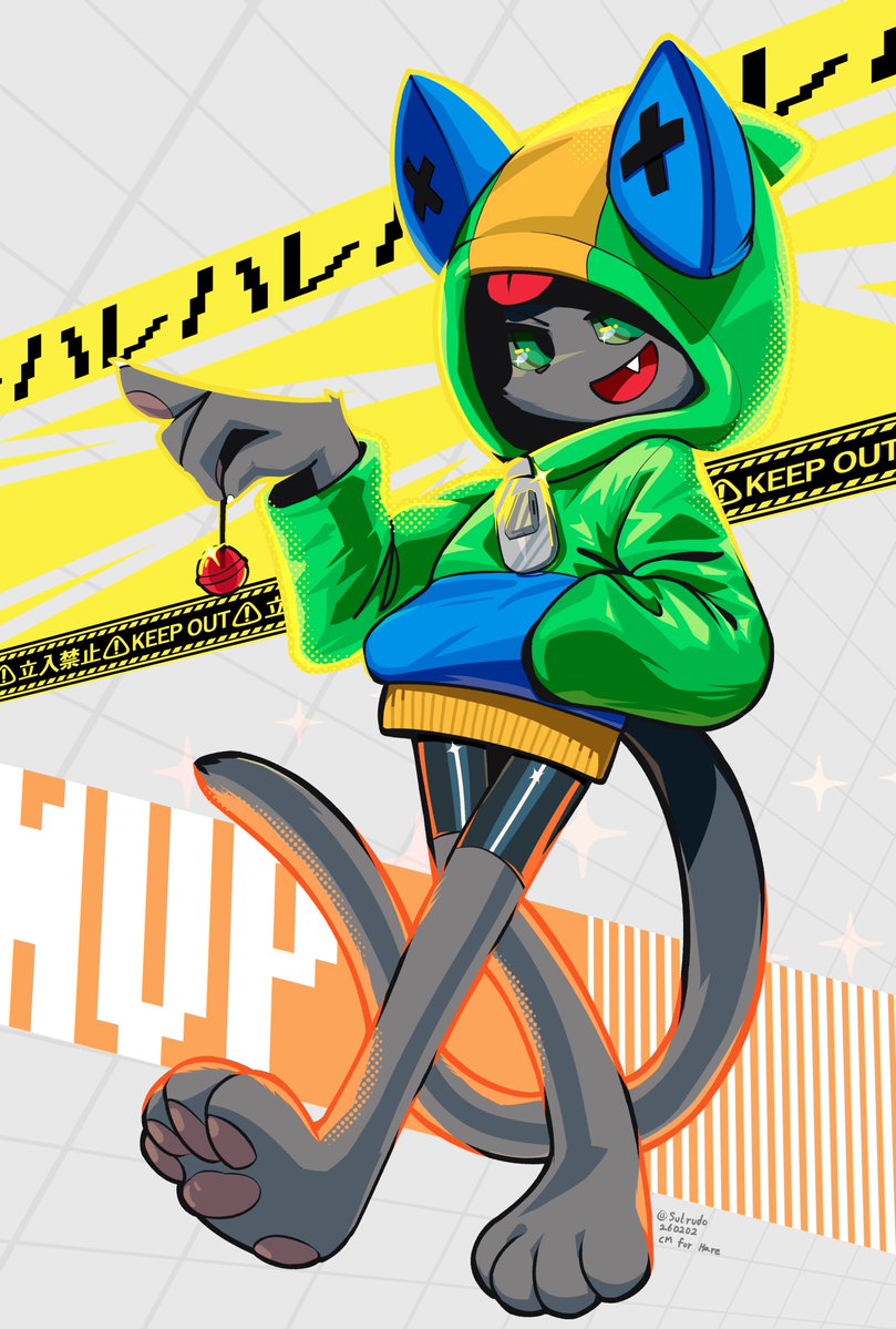 SubRudo's tweet image. 260202 커미션, 브롤스타즈의 레온 코스튬을 하레에게 입혔답니다.

@RaK17171771