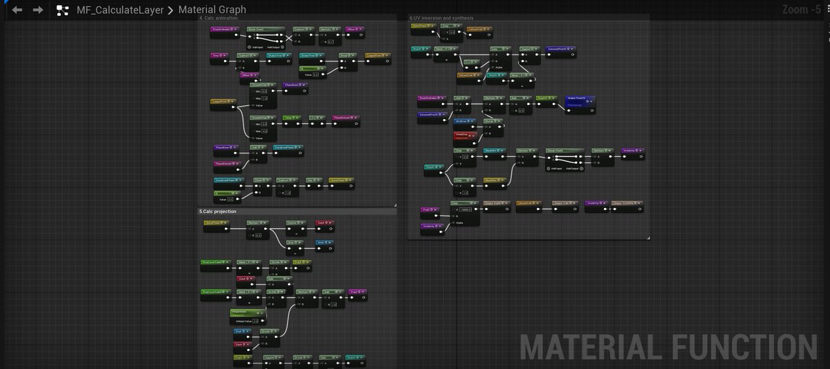 endwar1338's tweet image. Here’s the full node graph for the new Flip Transition Postprocess (different pattern this time).
Link:blueprintue.com/blueprint/vd9_… (Material)
blueprintue.com/blueprint/oc5v… (Material Function)

新しいパターンのフリップトランジションポストプロセス、ノード全部です。…