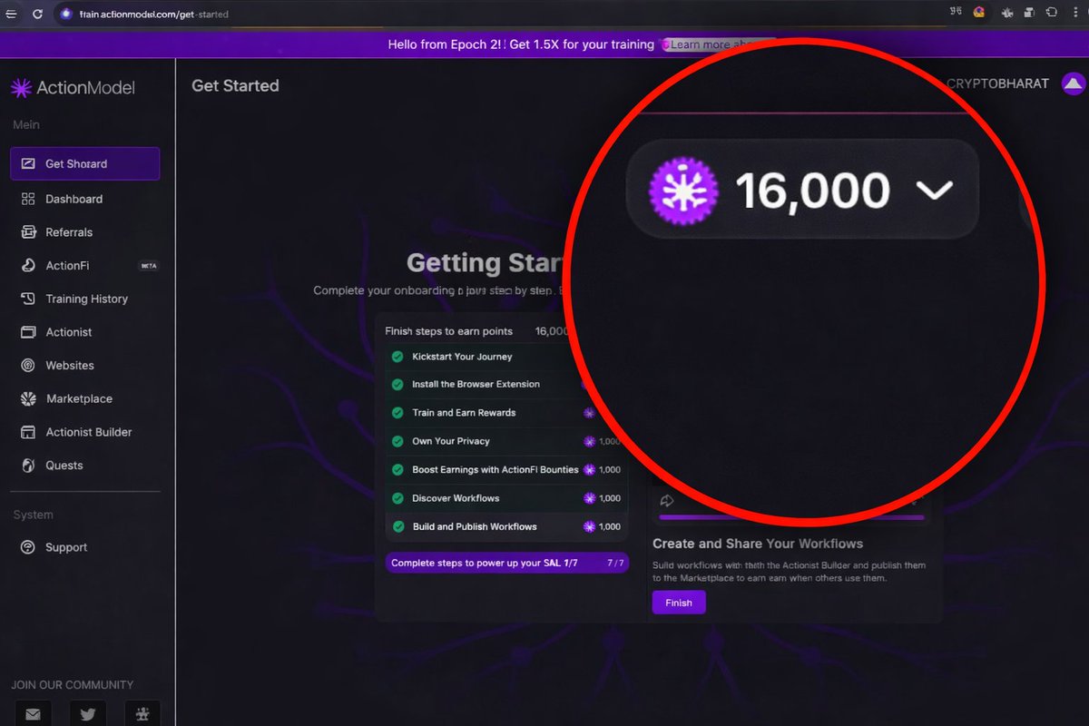 ActionModel Waitlist is now live.
Early access powered by Ethos.
All users can receive 16,000 $LAM tokens on a first-come, first-served basis.
Register here :-
join.actionmodel.com/MRARGHYA
How to earn:
• Sign up with your email
• Enter the invite code
• Download the browser
