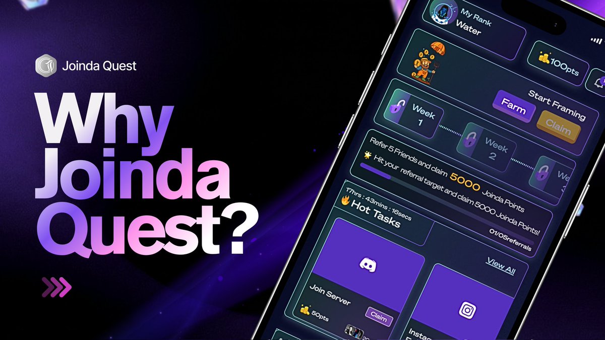 Why joinda quest

If you’re building a  community and want:
 Real on-chain users, not empty wallets
Proof-of-engagement over bot traffic
 Retention powered by quests, not ads
Visibility among Web3 natives who actually explore.

For more info contact team@joindaquest.io