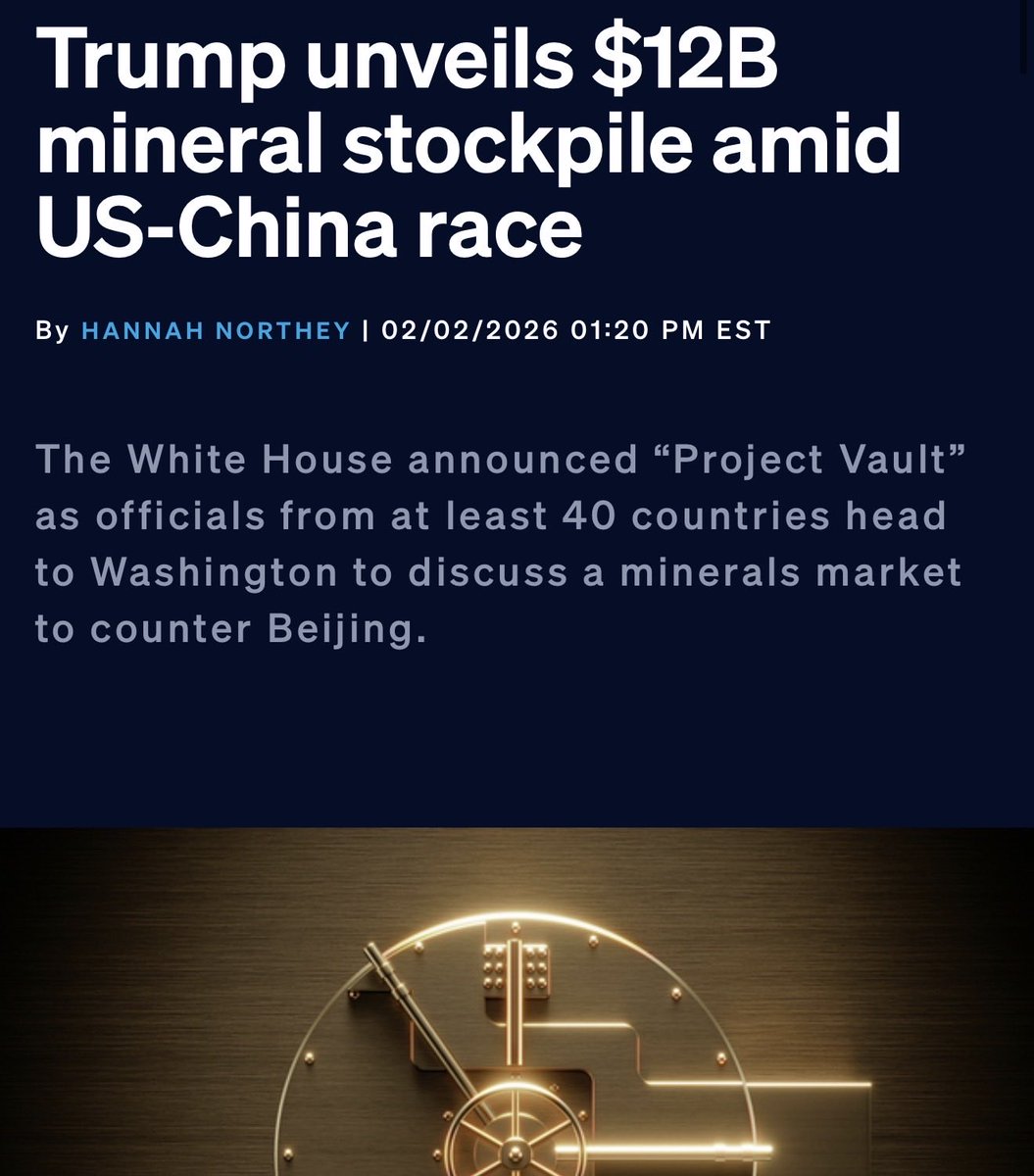 LauraLoomer's tweet photo. This week, @marcorubio and President Trump are holding various minerals summits and have announced “Project Vault”, a national minerals reserve as officials from at least 40 countries head to Washington DC to discuss a minerals market to counter Beijing as China looks to dominate the global supply of rare earth minerals. 

President Trump has launched this $12 billion mineral stockpile to buffer automakers, tech companies and other manufacturers from shortages and shocks as the U.S. reduces its reliance on  China. 

President Trump @POTUS and Secretary of State Marco Rubio are such forward thinking leaders. They are doing a fantastic job. 

True leaders.
