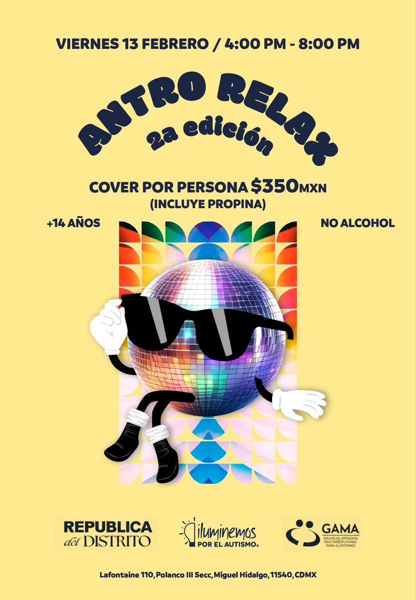 iluminemos_org's tweet photo. Luces menos intensas, volumen moderado y un ambiente pensado para disfrutar a tu ritmo. Nos volvemos a reunir porque los espacios deben ser para todxs.
¿Ya tienes tus boletos? https://t.co/y5eTicXa9Z
#Inclusión #AntroRelax #Autismo #EventosInclusivos https://t.co/OTfKLq8gvs