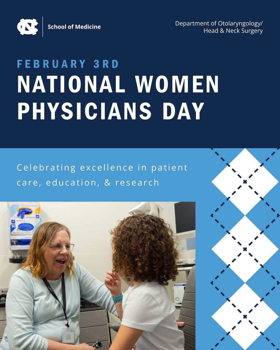 UNC_ENT's tweet photo. Happy Women Physicians Day! Celebrating the excellence and dedication of women in medicine 💉 
#WomenPhysiciansDay #NationalWomenPhysiciansDay https://t.co/1gD0dohu3I