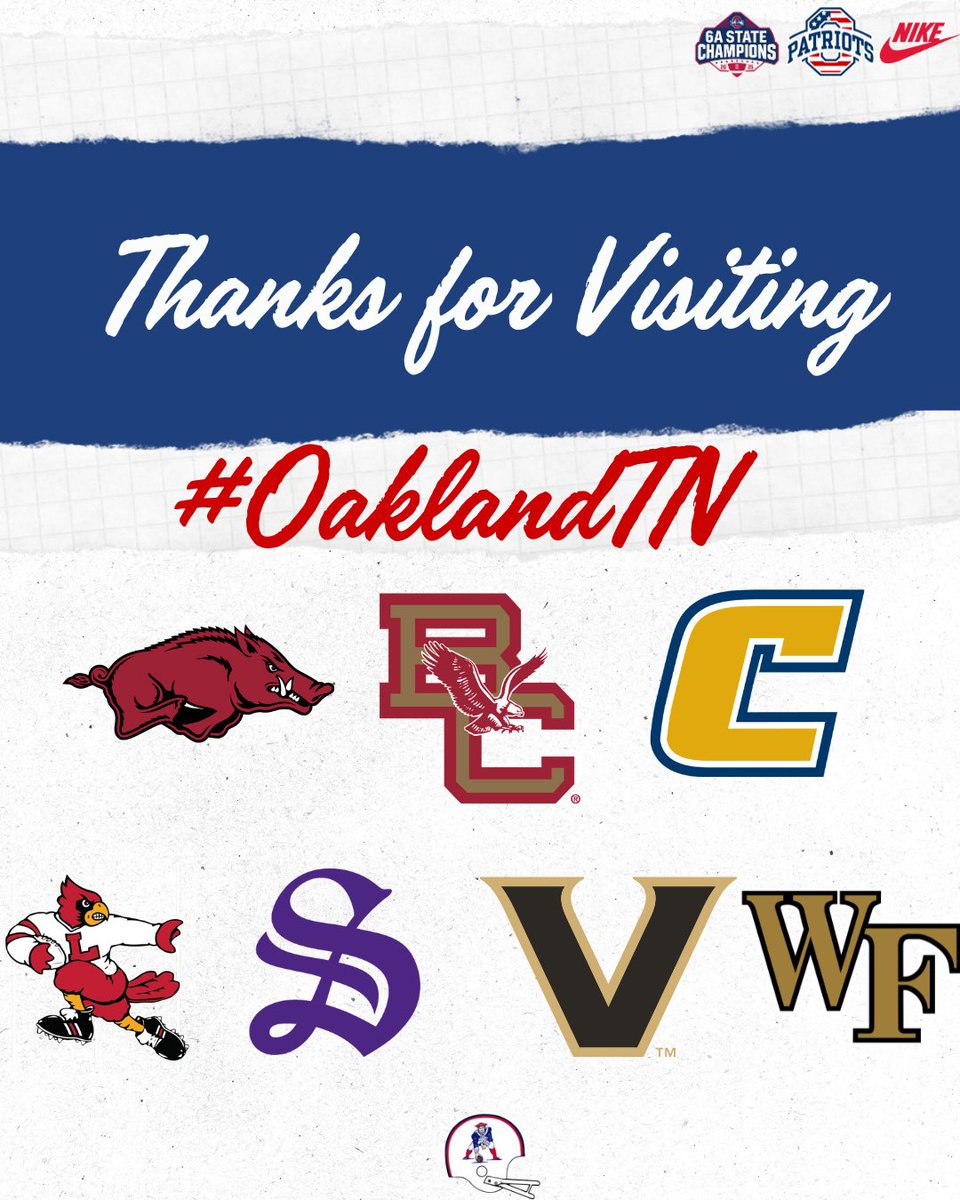 OHSPatsFootball's tweet photo. Thanks to all the schools that swung by and visited a week ago! 
🅾️🇺🇸🏈 https://t.co/oRjorzwIuQ