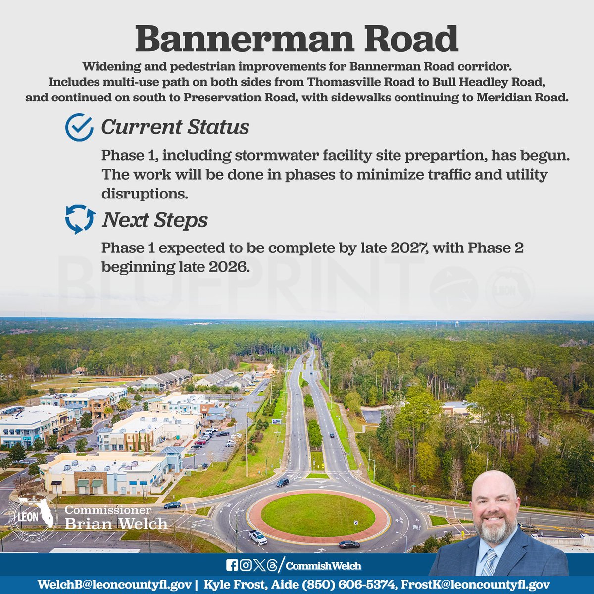 CommishWelch's tweet photo. Hey everyone,

Here is the February update on @Blueprint_IA projects going on in Northeast Leon County.

As always, please don't hesitate to reach out with any comments, questions, or concerns and we will follow up ASAP.

Thank you. https://t.co/rOmGsM92zF