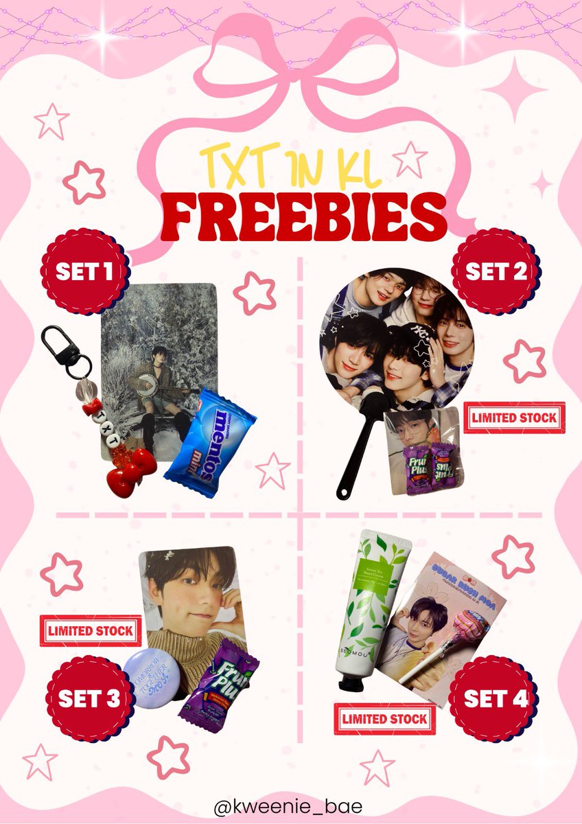 kweenie_bae's tweet photo. Hello Moas ! Are you ready for TXT in KL?
🎀 ｡₊˚ ♡ ˚₊｡
Come collect FREEBIES raining at Axiata Arena Bukit Jalil 🧸🌸
🍓 ♡ ◡̈ ⋆
First come, First serve : just say hi &amp; grab some cuteness 💞

#TXTinKL #ACT_TOMORROW_in_KL https://t.co/LHyukZOxRG