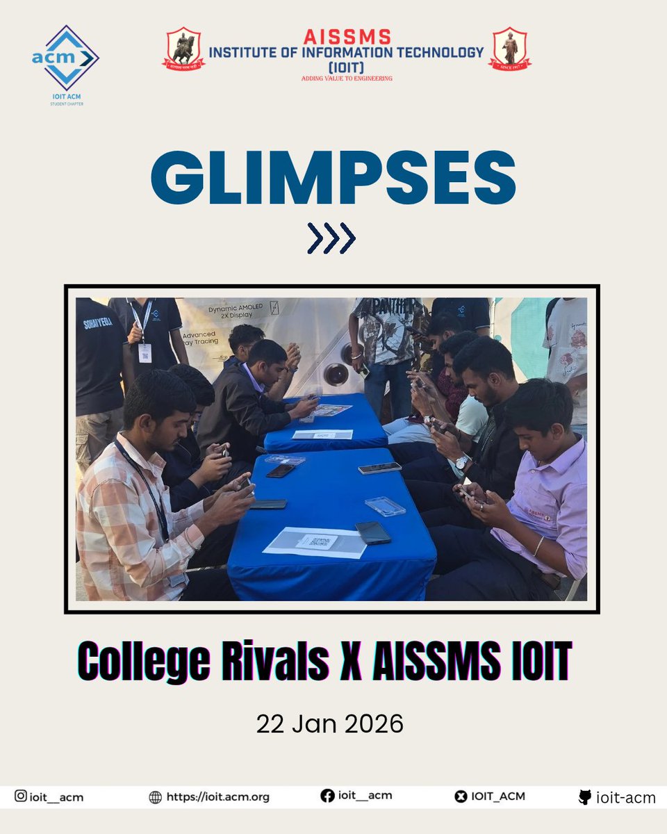 IOIT_ACM's tweet photo. Glimpses from an electrifying day on campus 🎮

On 22nd January, our campus hosted one of India’s largest college esports talent hunts, and the atmosphere was nothing short of electric. https://t.co/RZI9k1g7Dn