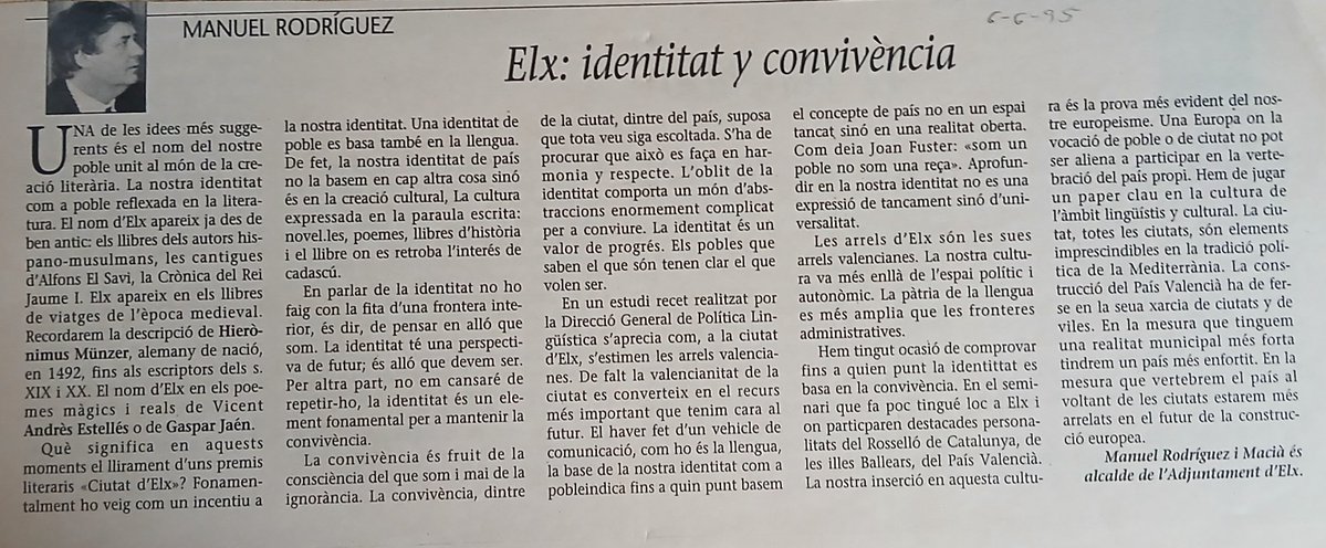 fondoneria's tweet image. Se m'ha aparegut a la vora de llibres un passat d' #ELX que prometia.
Si vos interessa, tot vostre