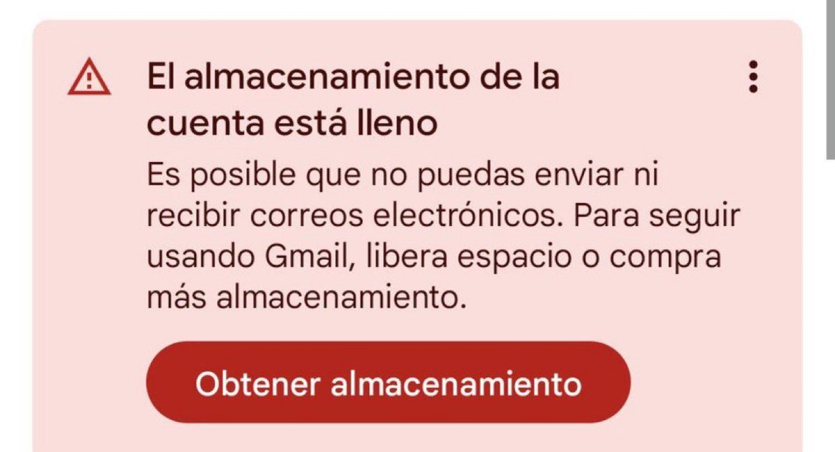 Si tu Gmail tiene el almacenamiento lleno haz esto AHORA. 🔖

GUÁRDALO PARA NO OLVIDARTE!

Si tu cuenta de Gmail ha alcanzado su límite de almacenamiento, es crucial actuar de inmediato, ya que no podrás enviar ni recibir nuevos correos electrónicos.

Debes liberar espacio
