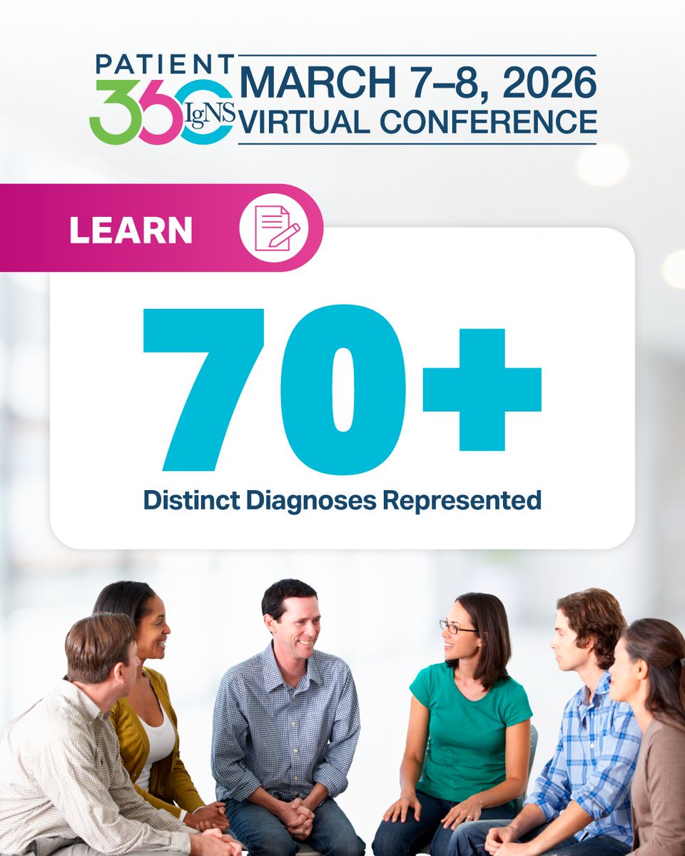 More than 70 diagnoses were represented at last year’s #Patient360 Conference. Help connect patients, families, and caregivers to this free virtual program on Ig and biologic therapies. March 7–8. Learn more: bit.ly/4rvqQ3f