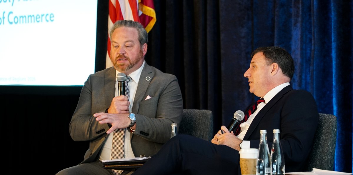 NARCregions's tweet photo. Our second day of NCR 2026 sessions began with Inside the U.S. Economic Development Administration, featuring an in-depth conversation with Ben Page, Deputy Assistant Secretary of Commerce for Economic Development and Chief Operating Officer of the US EDA.

#RegionsLead #NCR2026 https://t.co/E5ap0KkgCV