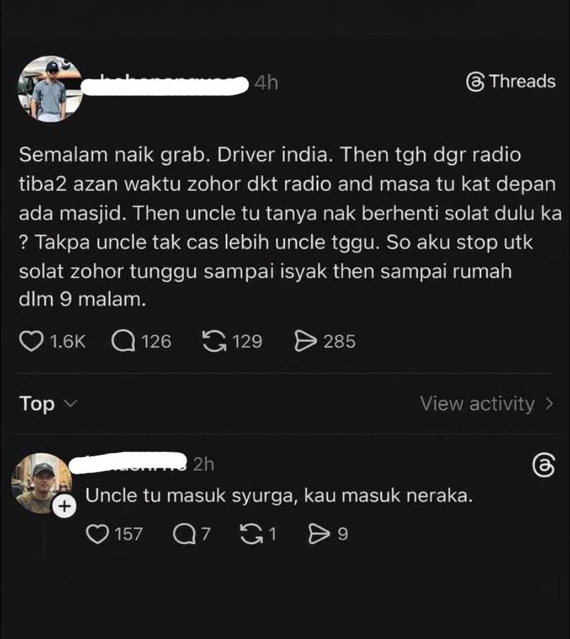 “Uncle tu masuk syurga, kau masuk neraka” 😭