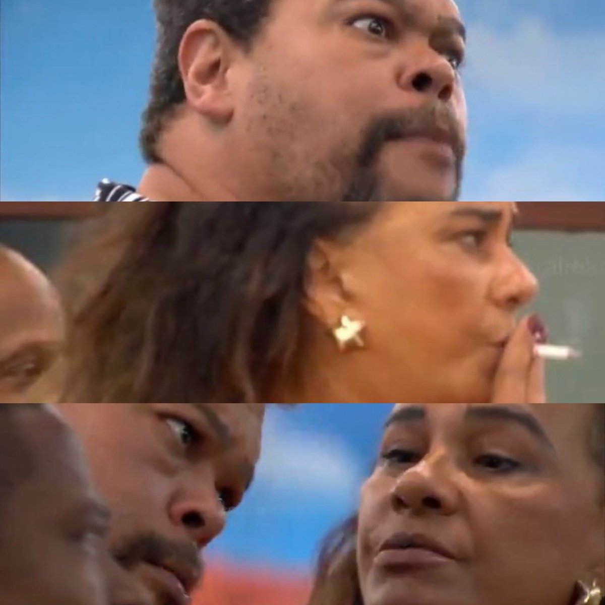 marcelomedici's tweet image. Solange acalmando Babu com a fumaça do cigarro… 😂 #BBB26