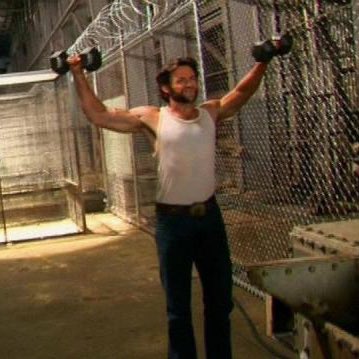 bringing back hugh jackman lifting weights on the set of x-men origins: wolverine😩🫦