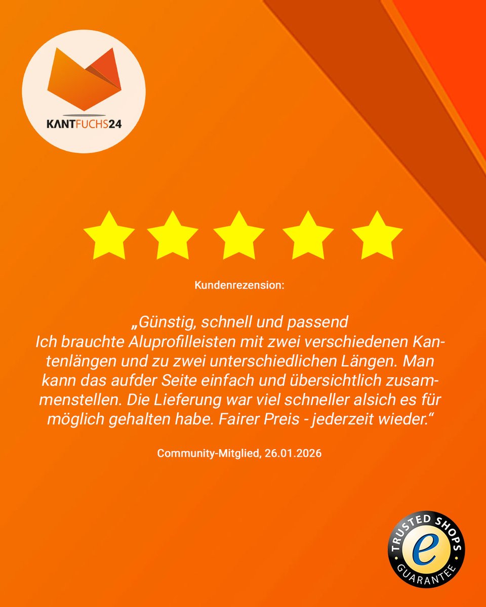 ⭐️⭐️⭐️⭐️⭐️
Günstig, schnell und einfach passend.
Solche Rückmeldungen bedeuten uns richtig viel. 💛🥰
Dank #Kantfuchs24 konnte alles genau so umgesetzt werden. Vielen Dank für dieses tolle Vertrauen – jederzeit gerne wieder! 🙌
#kantfuchs24 #handwerkdigital #profilleisten