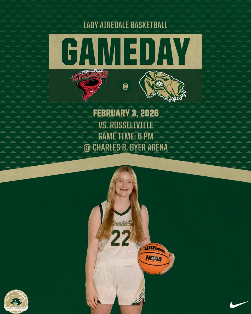 It’s GAMEDAY!! Home conference game today against the Lady Cyclones. Come out and support our girls ‼️🏀 #daretobegreat
🆚 Russellville
📍 Charles B. Dyer Arena
⏰ 6 PM
📺 YouTube (Alma School District)