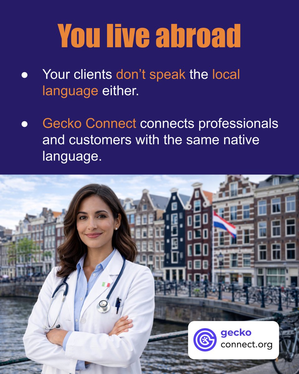 geckoconnectco's tweet photo. Gecko Connect connects professionals and customers with the same native language.
#expatbusiness #samelanguage #geckoconnect https://t.co/DnCHUFFjFm
