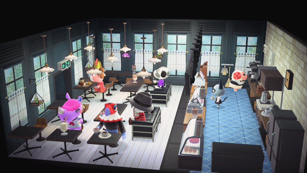 _guardian_deity's tweet photo. スタバ風カフェを作ってみました( ･ㅂ･)و
ハッピーホームパラダイス進めるの何気に大変ww

#どうぶつの森 #あつ森 #ACNH #ハッピーホームパラダイス #スタバ風 https://t.co/K7EqK7oB8k