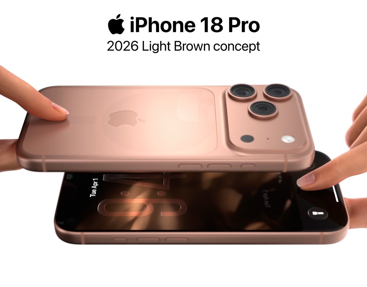 theapplecycle's tweet image. The iPhone 18 Pro in Light Brown could be gorgeous! 👀