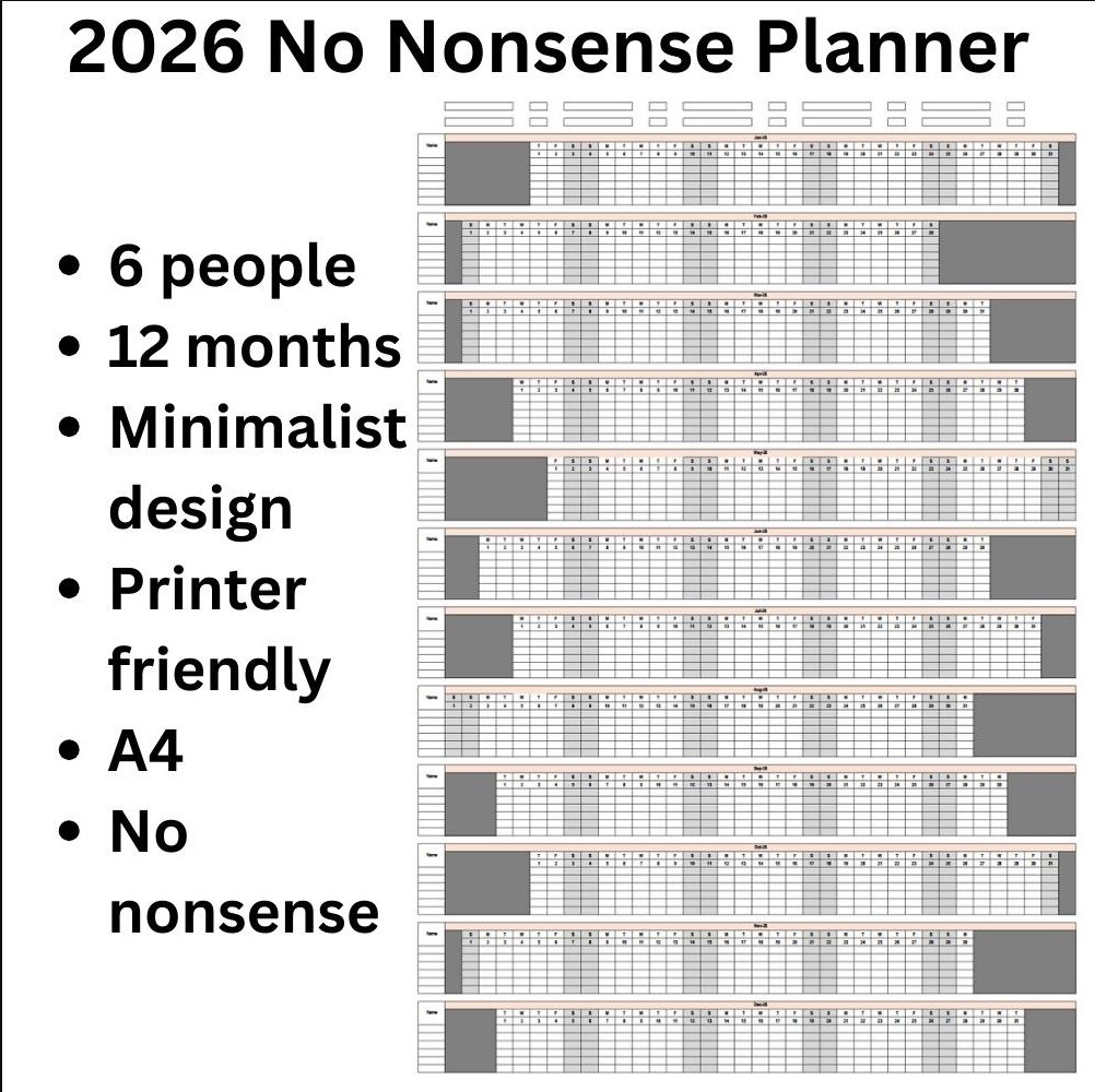Mark___Chandler's tweet image. 2026 printable A4 planner.

Easy to use.

Get this if you're struggling with timetables and rotas at home, work or school.

#planner #schedule #rota #OfficeLife

etsy.com/uk/listing/185…